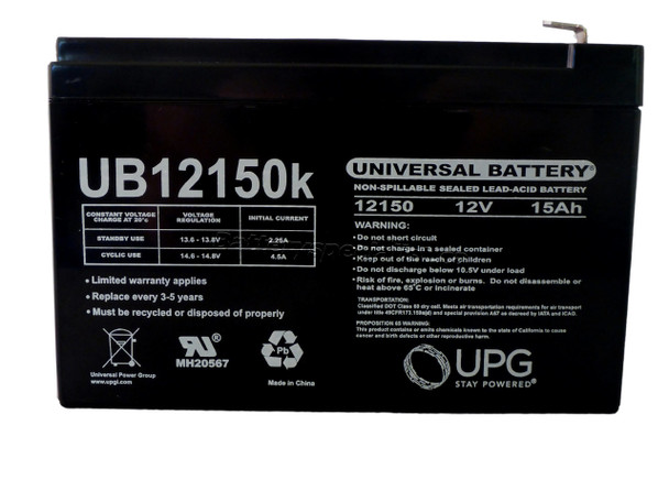 12V 15Ah F2 Scooter Bike Replacement Battery for 14ah Amstron AP-12140EV Side| Battery Specialist Canada