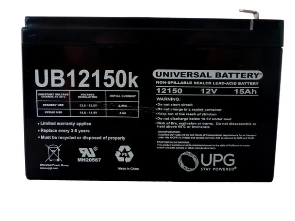 UB12150T2 12V 15AH John Deere IGOR0006 Lawn and Garden Battery Replacement Side| Battery Specialist Canada