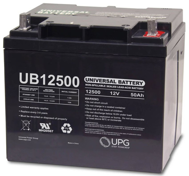 12V 50Ah Wheelchair Battery Replaces 40ah Power-Sonic PS-12400| batteryspecialist.ca