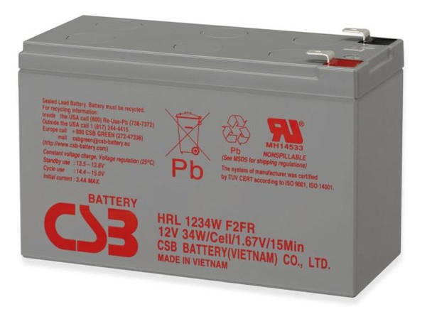RBC2 High Rate - HRL1234WF2FR - CBS Battery - Terminal F2 - 12 Volt 9.0Ah - 34 Watts Per Cell