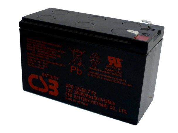 F6C120 UPS CSB Battery - 12 Volts 7.5Ah - 60 Watts Per Cell -Terminal F2  - UPS123607F2 - 2 Pack| Battery Specialist Canada