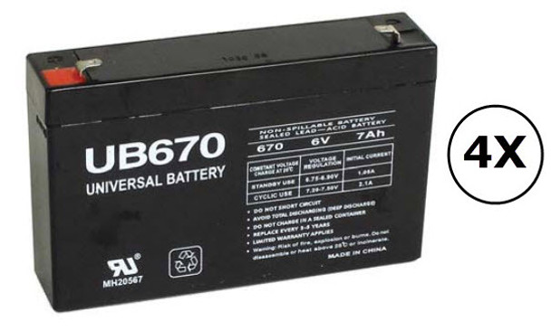 PR750LCDRM1U Universal Battery - 6 Volts 7Ah - Terminal F1 - UB670 - 4 Pack| Battery Specialist Canada
