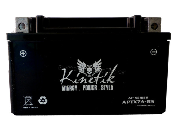UTX7A High Performance Go-Kart Battery Replaces Yacht CTX7A-BS Front| batteryspecialist.ca