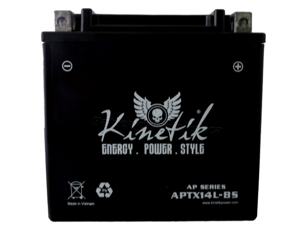 UTX14L 12V 12Ah Hyosung GT650R Battery Replacement (2009-2011) Front| batteryspecialist.ca