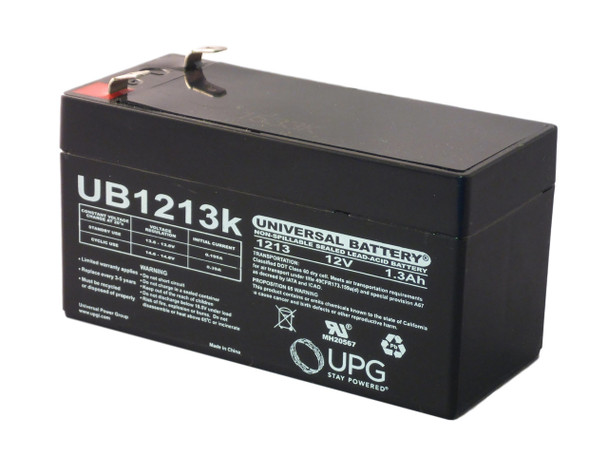 Universal Power 12 Volt 1.3 Ah (UB1213) 12V 1.3Ah Alarm Battery Profile View | Battery Specialist Canada