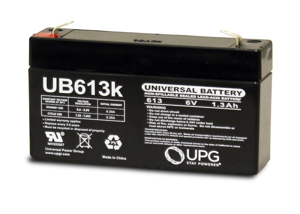 Life Line H101A 6V 1.3Ah Sealed Lead Acid Battery Angle View | Battery Specialist Canada