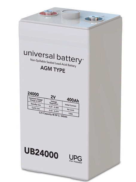 UB24000 - 2 Volts 400Ah - Terminal I8 - SLA/AGM Battery | Battery Specialist Canada