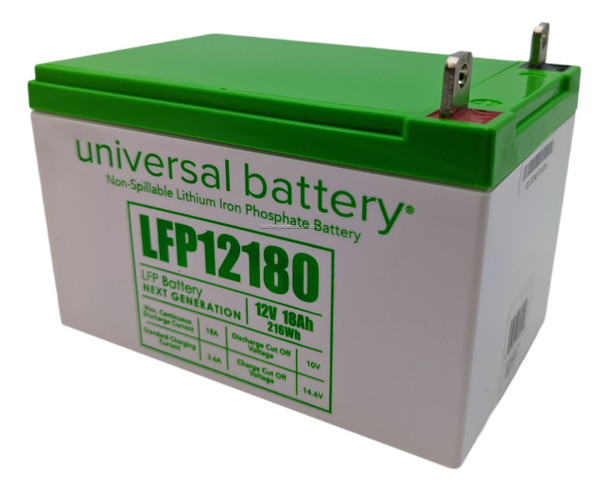 LFP12180NB - 12.8V 18Ah LiFePO4 Lithium Battery Angle | batteryspecialist.ca