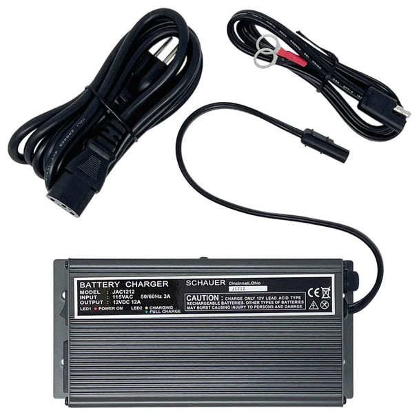 12 Volt 12 Amp Lead Acid Battery Charger with Ring | Battery Specialist Canada