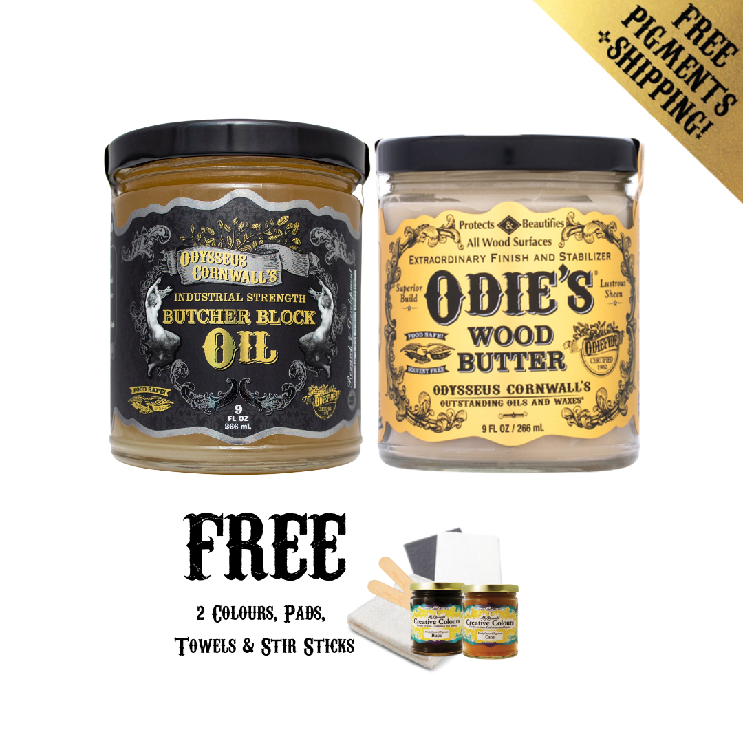 Basic Kit: Butcher Block Oil 9z and Wood Butter + FREE 2 Colors, 2