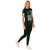 Womens Distressed US Flag Long T-Shirt