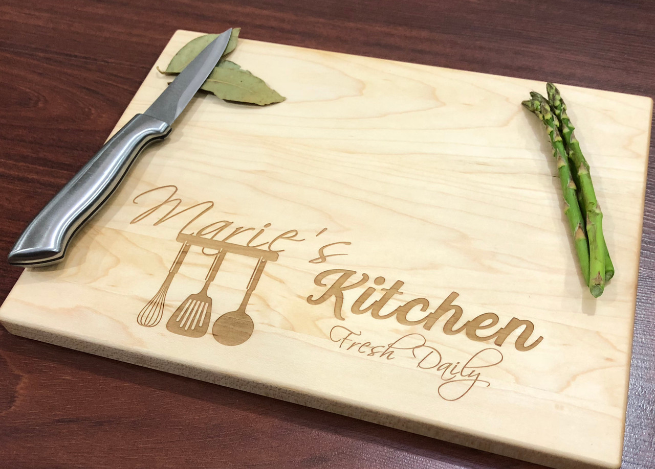 Kitchen open daily engraved cutting board