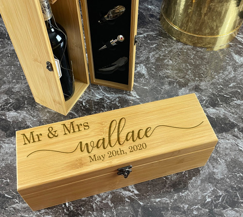 Engraved Wine Box for Couples