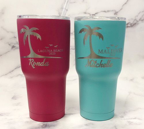 Personalized Tumblers Palm Trees Vacation