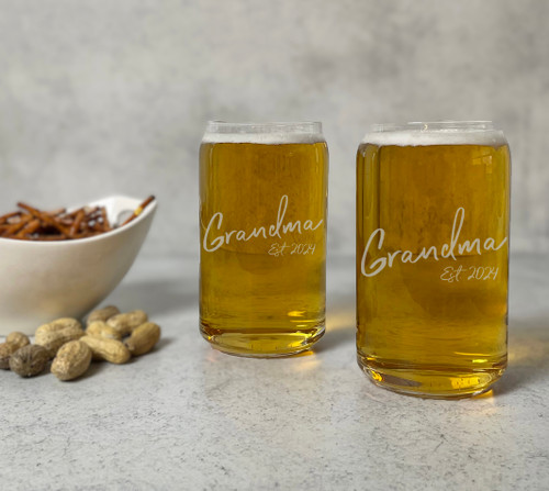 Grandma Beer Can Glass | Etched Beer Glasses