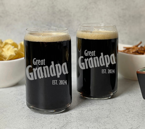 Great Grandpa Beer Can Glass | Etched Beer Glasses