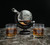 American Hero Globe Decanter & Engraved Scotch Glasses