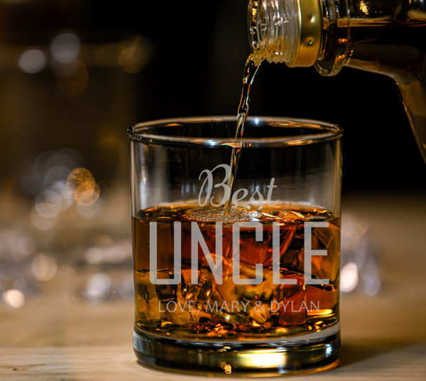 Best Uncle Etched Whiskey Glasses
