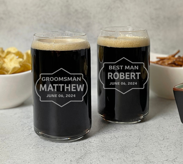 Personalized Beer Can Glass for Groomsmen | Luton Design