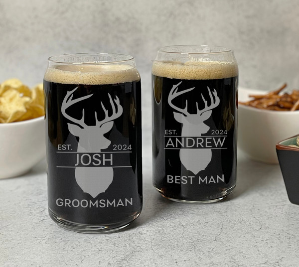 Engraved Beer Can Glasses | Groomsman Proposal