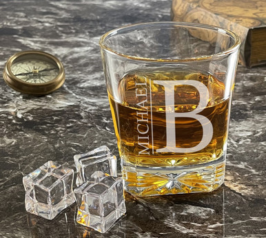 Custom Square Whiskey Glass Set with Bullet Whiskey Stones - Chic Makings