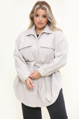 Fleece Shacket mid & plus size wholesale fashion