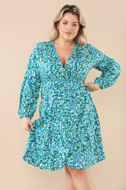 Mini Long sleeved Wrap Dress Plus Mid Size wholesale fashion
