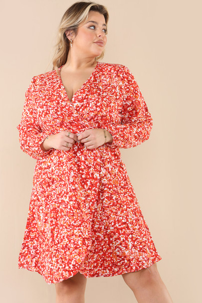 Mini Long sleeved Wrap Dress Plus Mid Size wholesale fashion