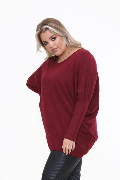 Knitted V-Neck Jumper Mid & Plus Size Warm Poncho