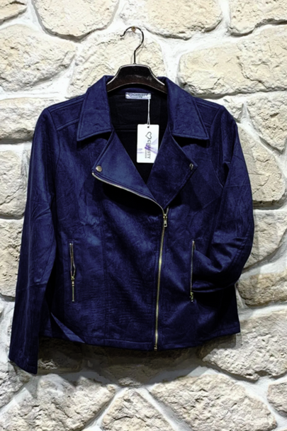 Vegan Suede Biker Jacket, Mid & Plus Size Wholesale Fashion