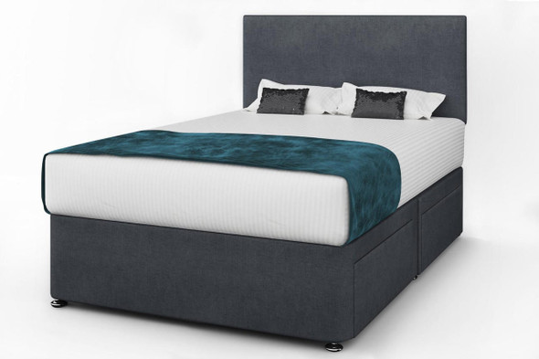  Otley Linen Divan Bed with 2 side Drawers and  Colour Options - All Sizes 