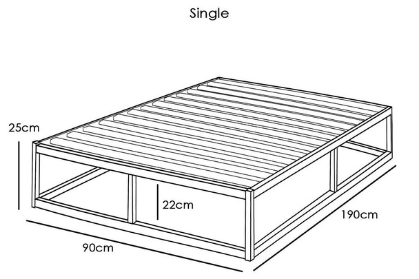  Amersham Modern Low Platform Black Metal Bed Frame - Single / Small Double / Double / King Size 