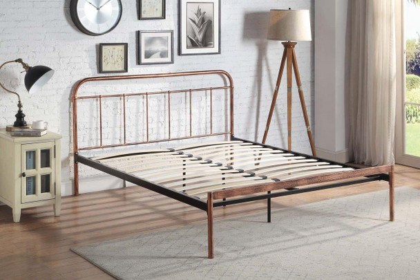  Bourton Copper Metal Bed Frame - Double / King Size 