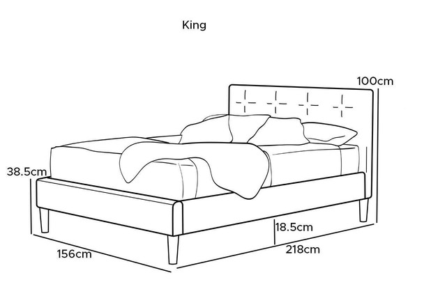  Highclere Modern Grey Velvet Bed Frame - Double / King Sizes 