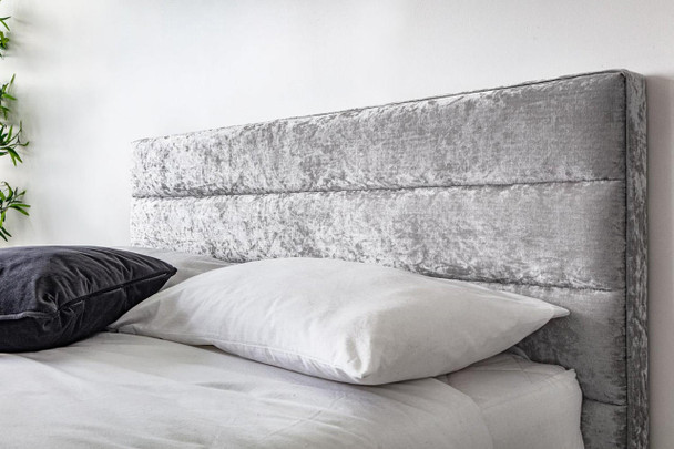  Oscott Silver / Grey Crushed Velvet Bed Frame – Double / King Size 