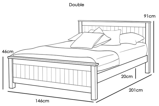  Rostherne White & Oak/ Grey & Oak Wooden Farmhouse Bed Frame - Single / Double / King Size 