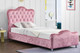  Windsor Princess Pink Crushed Velvet Bed Frame with Under-Bed Storage - Single 