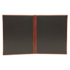 Interior of Bonded Leather Two View Menu Cover has a delano black interior and diploma corners.