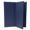 Interior of Summit Linen Four View Menu Cover 4.25x11 in Navy.