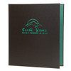 Delano Three Ring Binder in black with linen turquoise interior