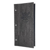 Cork Look Chicago Menu Board 4.25" x 11" in Ash with burnished logo and aluminum screws.