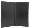 Example of the stitched credit card pocket and back panel pen loop options.