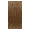 Back view of baltic birch wood check presenter with flat clip in walnut stain.