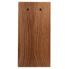 Back view of walnut wood check presenter with flat clip.