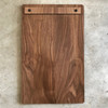 This custom walnut wood menu board with screws 8.5 x 14 has chamfered corners.