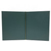 Interior view of Summit Linen Elastic Menu Cover 8.5x11 in green.