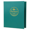 Summit Linen Three Ring Binder in teal with a gold foil stamp.
