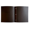 Genuine Leather Slab Screw Post Menu Cover 8.5x11 interior in brown leather.