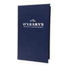 Summit Linen Two View Check Presenter 5x9 in Navy with gloss white foil stamp.