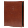 Bonded Leather Two View Menu Cover in brown with a blind debossed logo